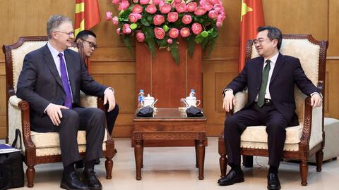 Trưởng Ban Chính sách, chiến lược Trung ương Nguyễn Thanh Nghị tiếp Nguyên Đại sứ Hoa Kỳ tại Việt Nam