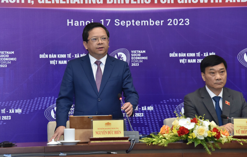 Họp báo về Diễn đàn Kinh tế - Xã hội Việt Nam năm 2023 -0