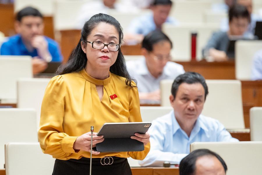 Đại biểu Dương Minh Ánh, đoàn Đại biểu Quốc hội TP. Hà Nội, phát biểu tại hội trường. Ảnh: Quochoi.vn.