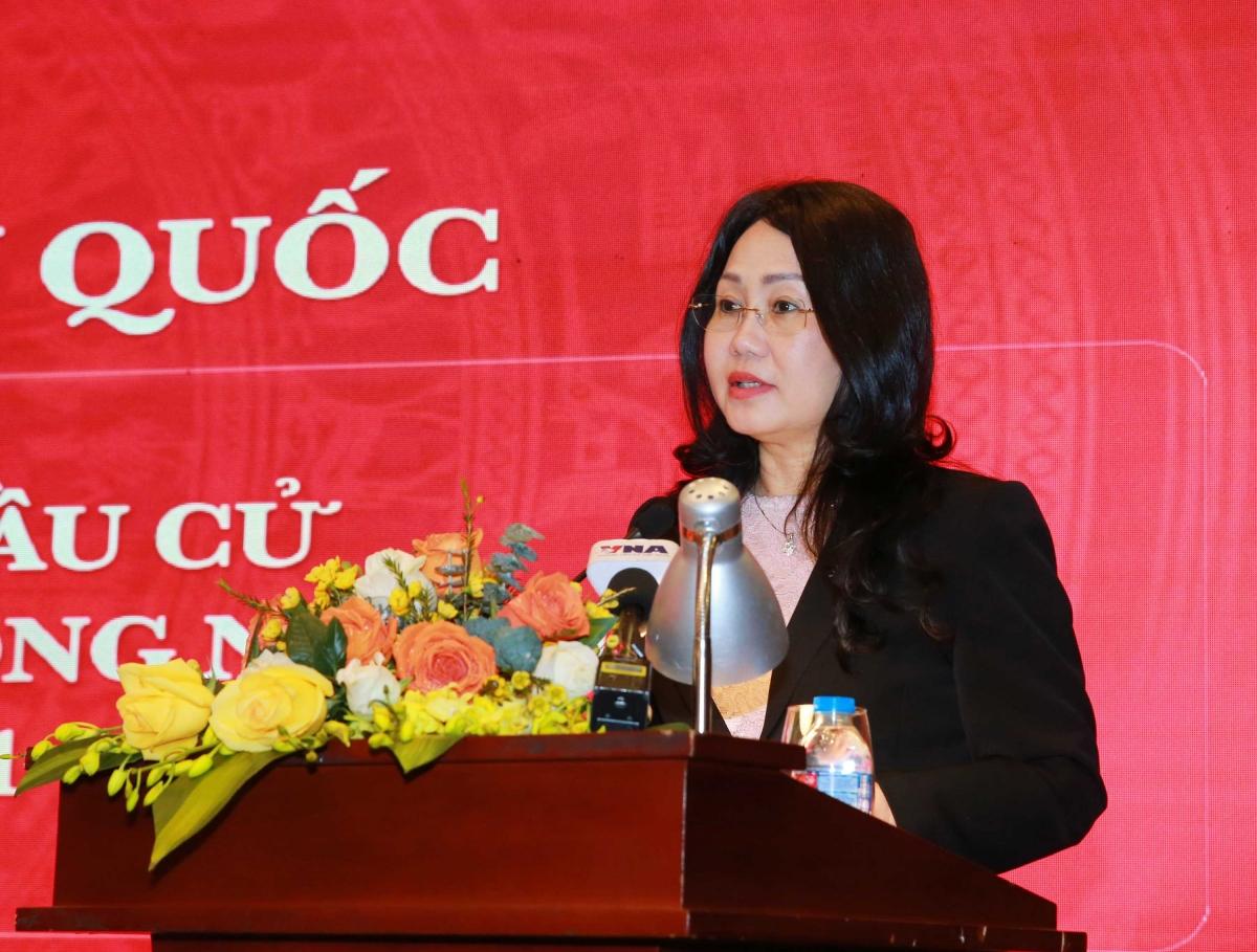 Thứ trưởng Thường trực Bộ VHTT&amp;DL Lâm Thị Phương Thanh phát biểu khai mạc hội nghị. Ảnh: BTC