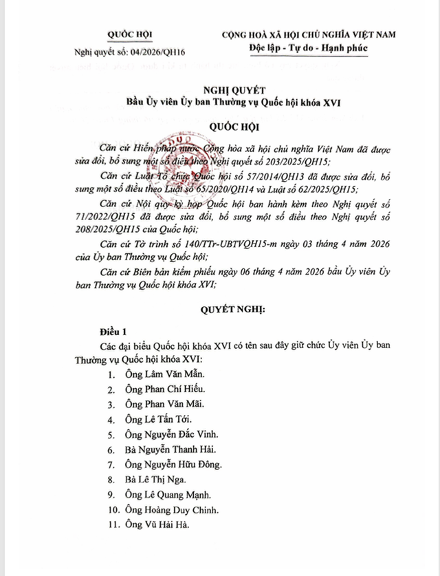 DANH SÁCH NHÂN SỰ CHỦ TỊCH QUỐC HỘI, PHÓ CHỦ TỊCH QUỐC HỘI, ỦY VIÊN ỦY BAN THƯỜNG VỤ QUỐC HỘI KHÓA XVI- Ảnh 5. DANH SÁCH NHÂN SỰ CHỦ TỊCH QUỐC HỘI, PHÓ CHỦ TỊCH QUỐC HỘI, ỦY VIÊN ỦY BAN THƯỜNG VỤ QUỐC HỘI KHÓA XVI- Ảnh 5.